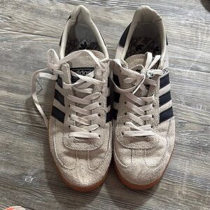 Adidas Cream and Black Sneakers with Classic Design